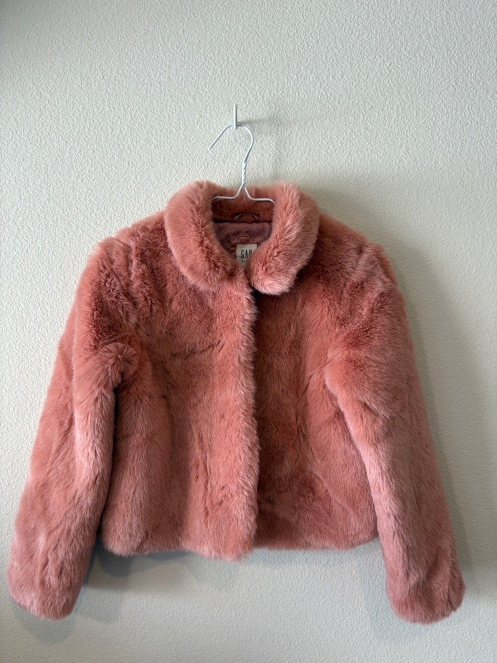 Fuzzy faux fur blush pink jacket